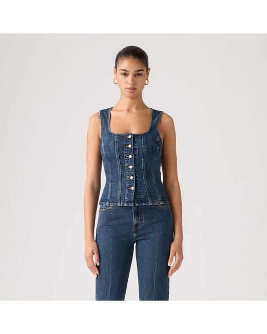 Levi's Sculpted Top in het Blue
