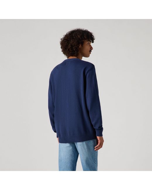 Levi's Blue Classic Housemark Crewneck Sweatshirt for men