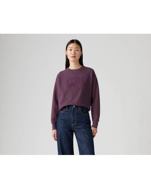 Levi's Purple Graphic Heritage Crewneck Sweatshirt