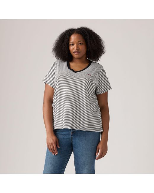 Levi's Gray The Perfect V Neck (Plus Size)