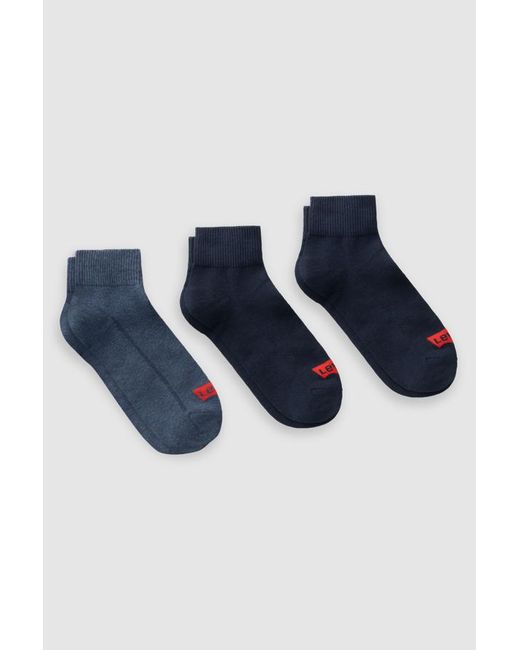 Levi's Black Regular Cut Batwing Logo Recycled Cotton Socks 3 Pack for men
