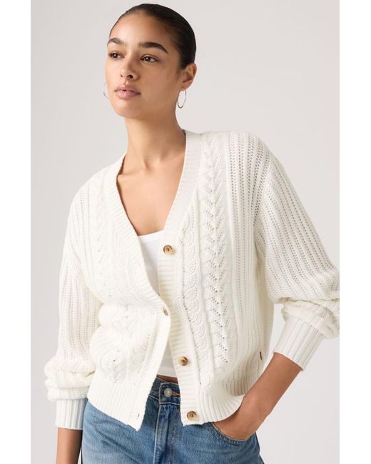 Levi's White Snowflake Cardigan