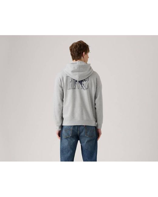 Felpa Con Cappuccio Comoda Con Stampa di Levi's in Gray da Uomo