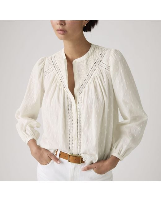 Levi's White Cleo Blouse