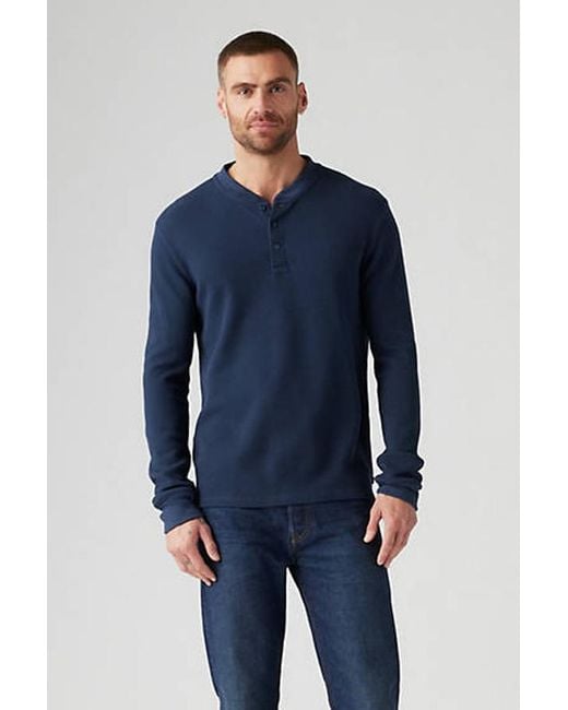 Maglia Serafino Termica A Manica Lunga da Uomo di Levi s in Blu Lyst