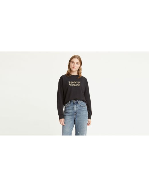 Levi's Black Standard sweatshirt mit rundhalsausschnitt und grafik