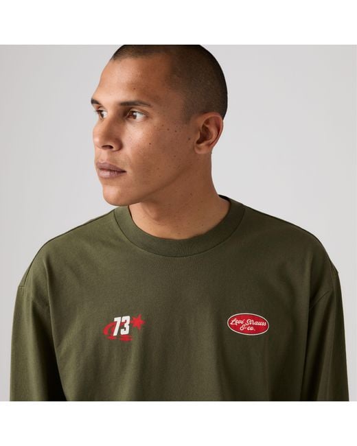 Levi's Green Long Sleeve Graphic Authentic Tee for men