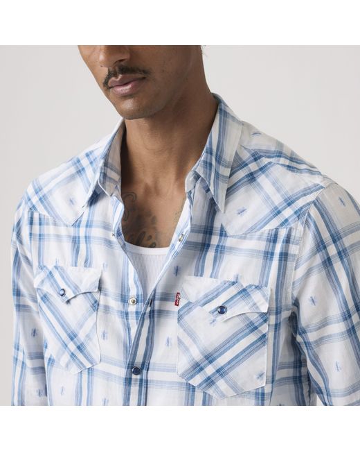 Levi's Blue Barstow Standard Fit Western Shirt 85744-0120 for men