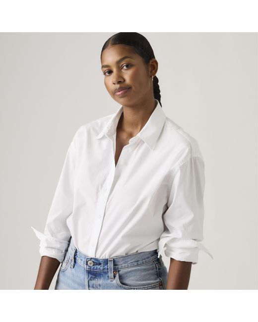 Levi's White Cropped Harlie Shirt
