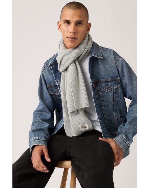 Levi's Gray Backpatch Scarf for men