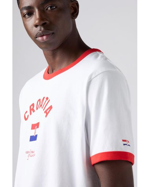 T Shirt Ringer Croazia di Levi's in White da Uomo