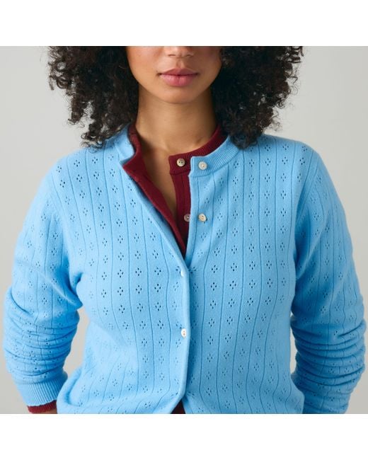 Levi's Blue Supersoft Pointelle Crewneck Cardigan