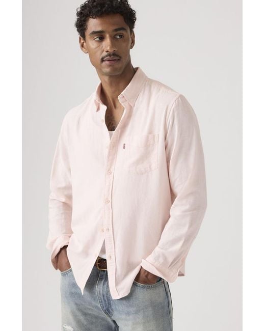 Levi's Natural Sunset One Pocket Cotton Linen Shirt for men
