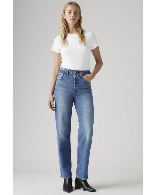 Levi's Blue Ribcage Straight Ankle Jeans