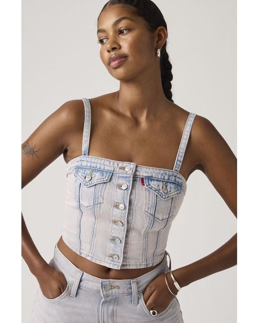 Levi's White Denim Tube Lightweight Top