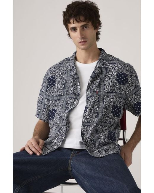 Levi's Gray Classic Short Sleeve Camp Shirt for men