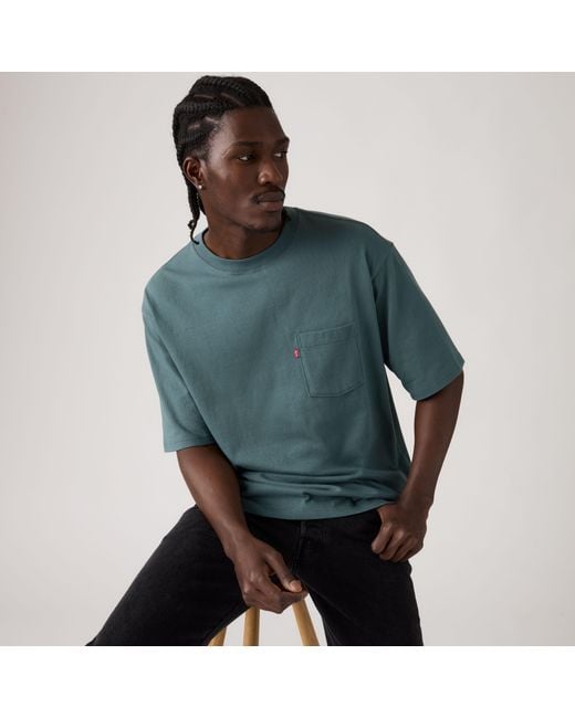 Levi's Green Half Sleeve Pocket Tee for men
