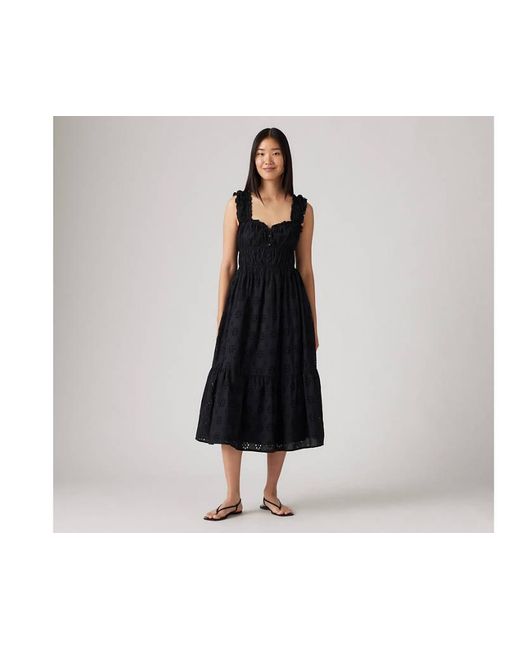 levi's amaya tiered maxi dress Levi's Women's Cotton Amaya Tiered Maxi Dress