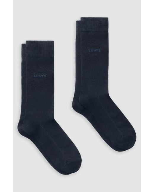 Levi's Blue Mid Cut Batwing Logo Socks 3 Pack