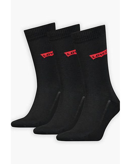 Chaussettes Standard En Coton Recyclé Logo Batwing Lot De 3 Levi's pour homme en coloris Black
