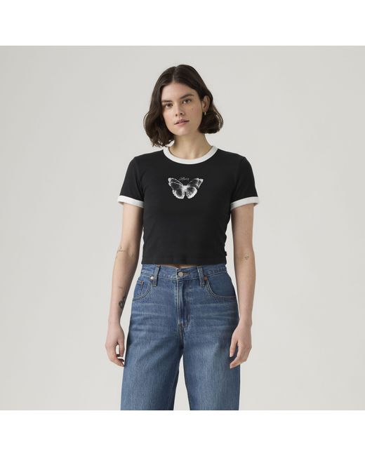 Levi's Black Graphic Mini Ringer Tee