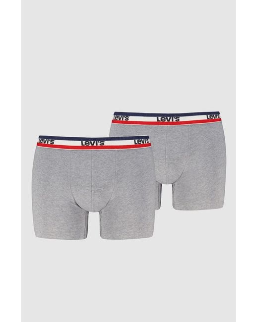 Levi's Repeat Logo Boxer Brief 2 Pack in het Gray voor heren