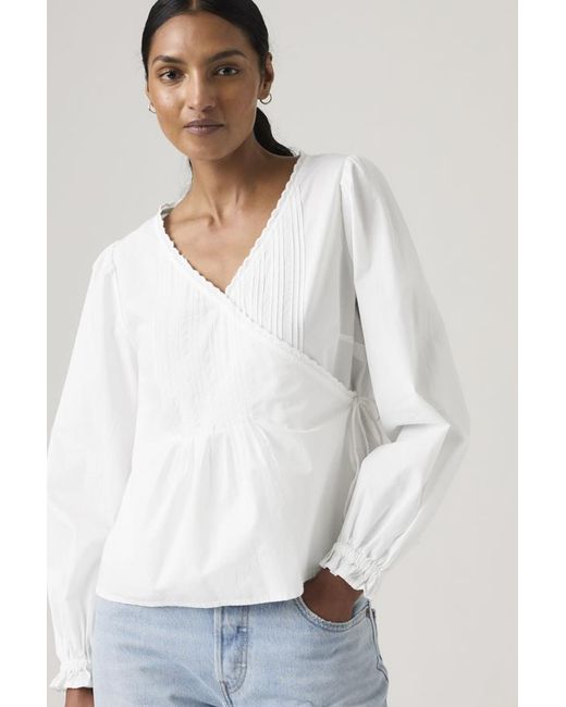 Levi's White Soleil Wrap Blouse