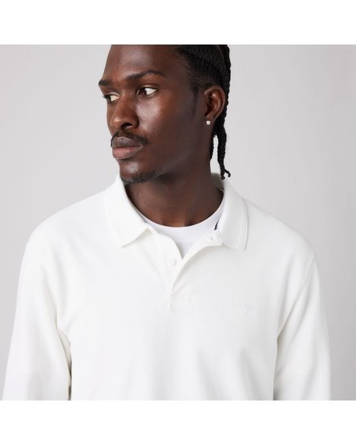 Levi's White Long Sleeve Original Polo for men