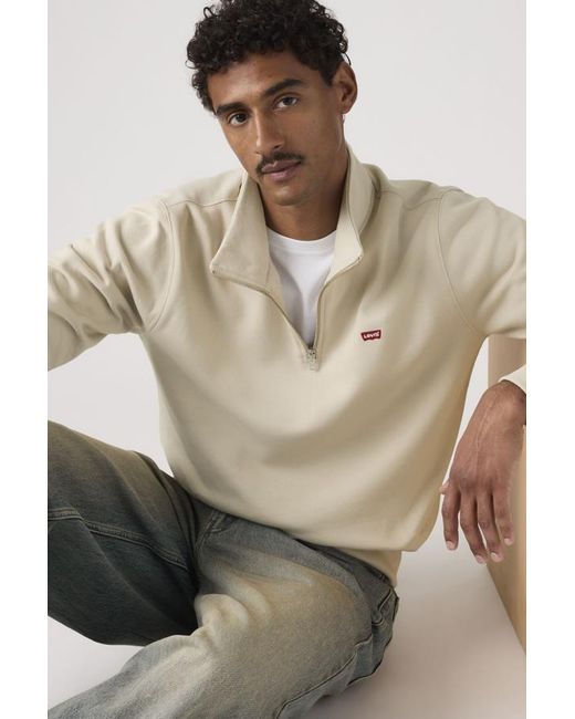 Levi's Natural Housemark Quarter Zip Pullover for men