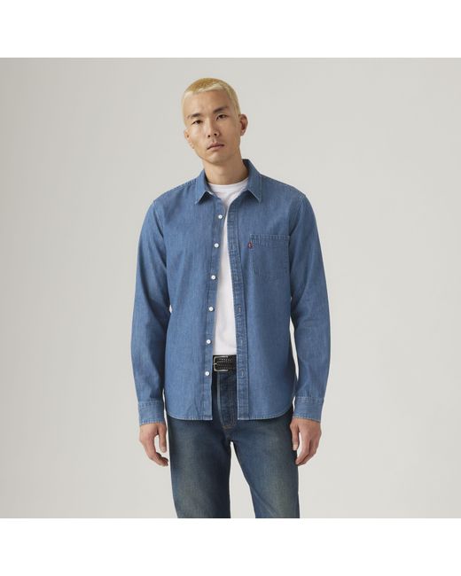 Levi's Blue Classic Standard Shirt for men