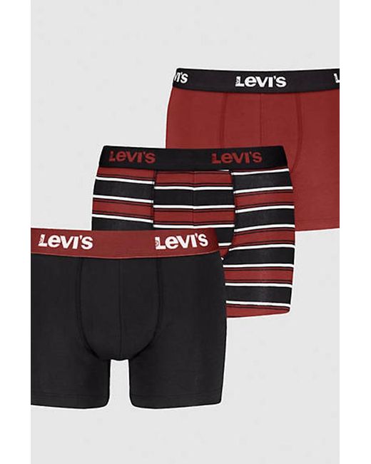 Levi's Stripe Boxer Briefs 3 Pack in Red for Men | Lyst UK