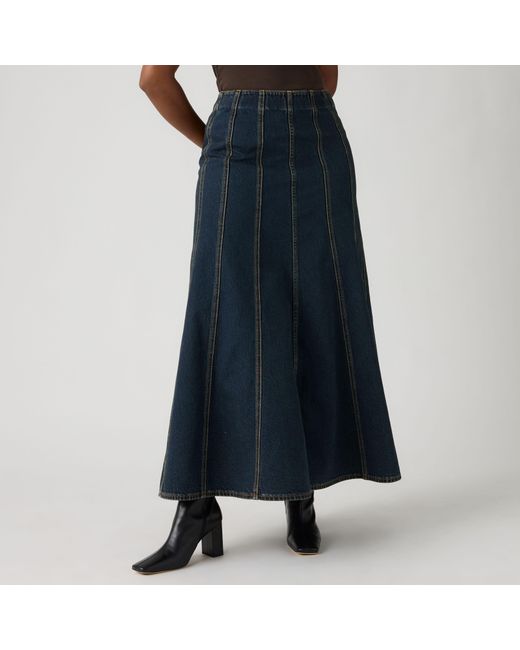 Levi's Blue Seamed Flare Skirt