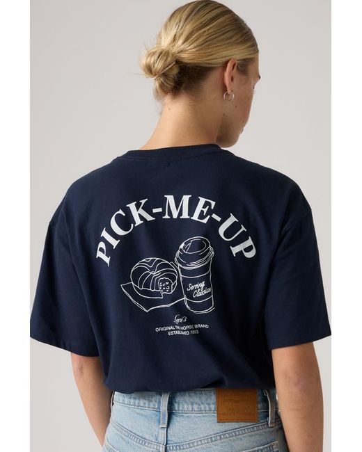Levi's Oversized Anyday T Shirt Met Print in het Blue