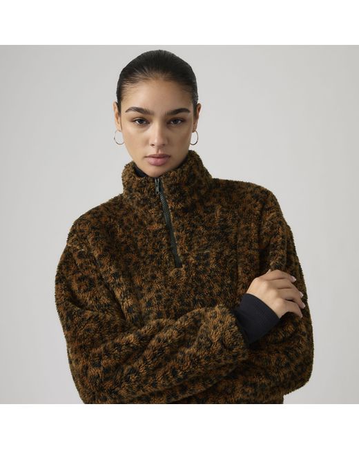 Levi's Brown Gemma Sherpa 1/4 Zip Sweatshirt