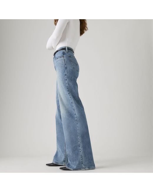 Levi's Blue 728 High Rise Wide Leg Jeans