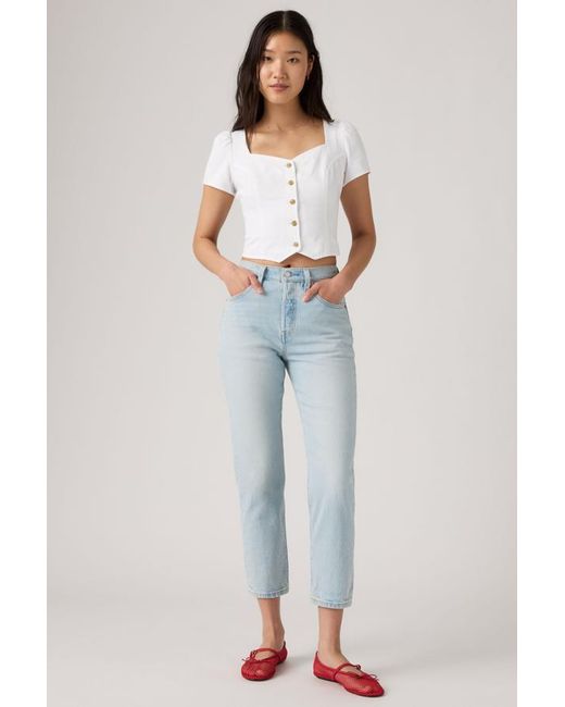 Levi's Blue 501 Original Cropped Jeans
