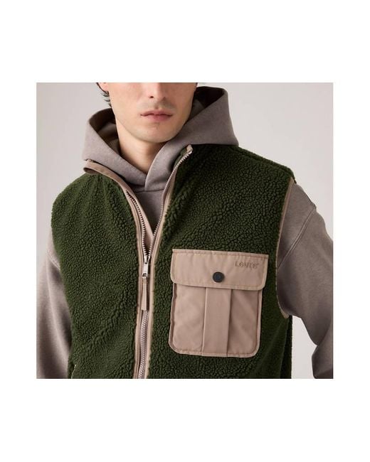Smanicato Joonie Sherpa di Levi's in Green da Uomo
