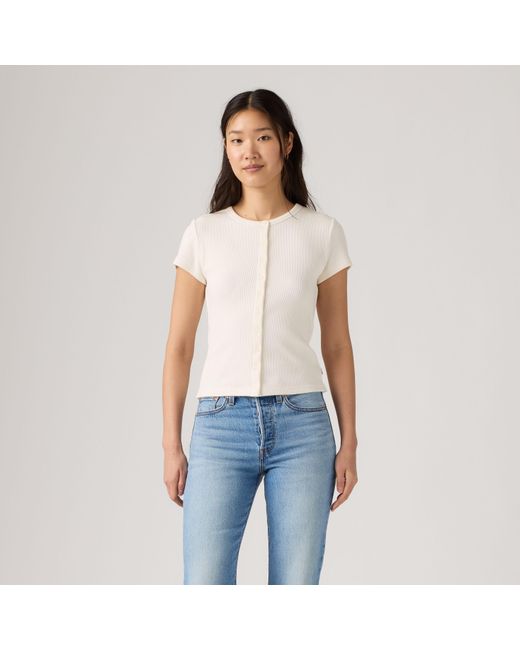 Rory Button Through Tee Levi's de color White