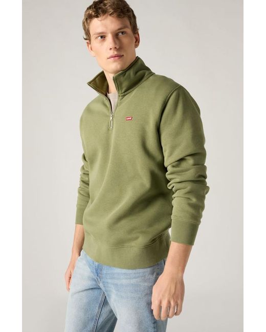 Levi's Green Housemark Quarter Zip Pullover for men