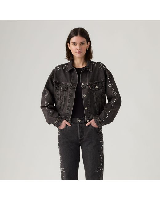 Trucker Jacket Estilo Años 90 Con Pedrería Levi's de color Black
