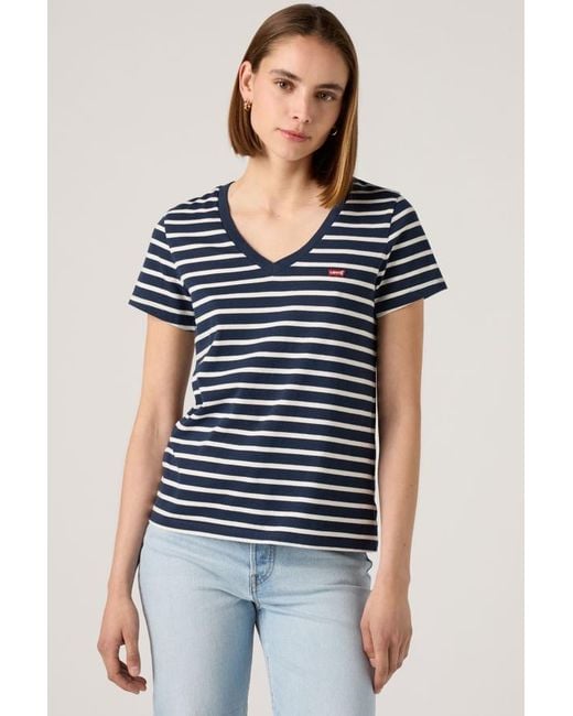 Camiseta De Cuello De Pico Perfect Levi's de color Blue