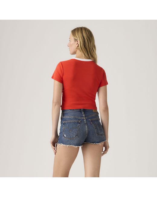 Minicamiseta Estampada Ringer Levi's de color Red