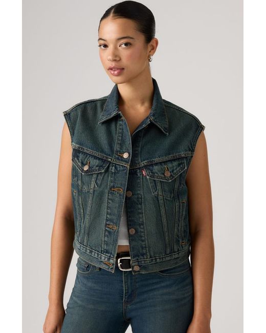 Levi's Green Shrunken '90S Trucker Vest