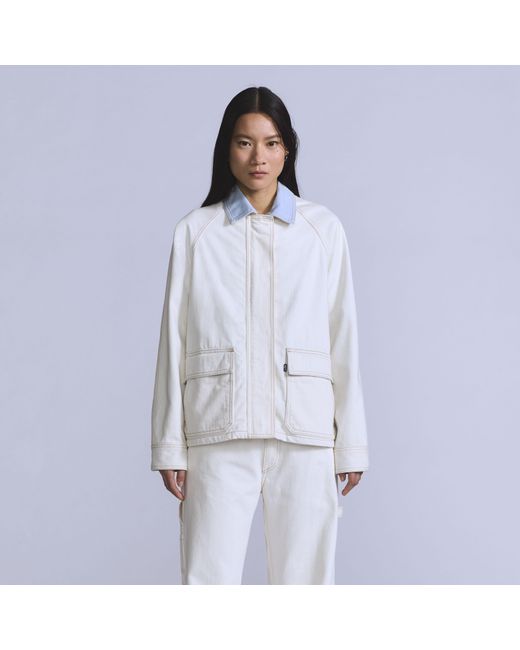 Levi's White Lined Chore Coat
