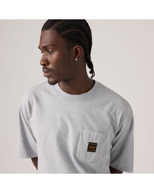 Levi's Gray Workwear Pocket Tee for men