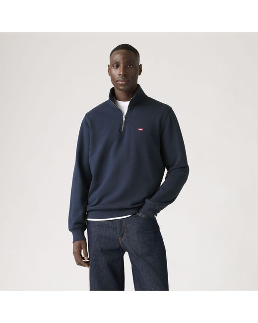 Levi's Blue Original Housemark Quarter Zip Pullover