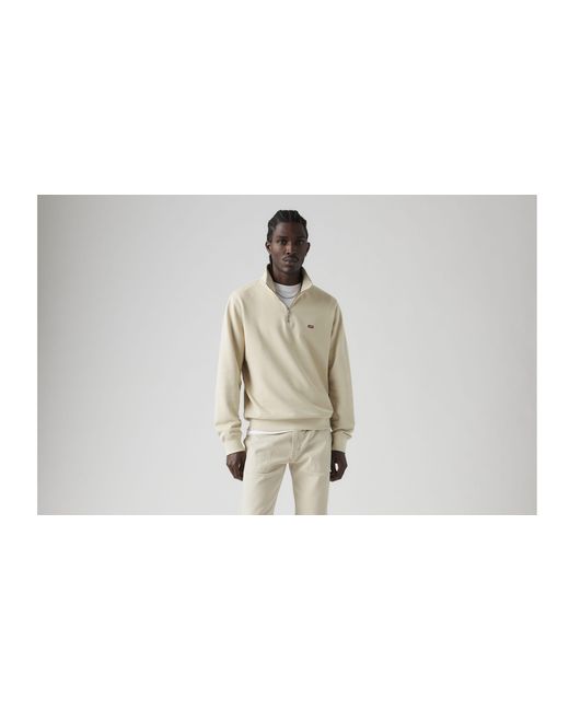 Levi's Black Original Housemark Quarter Zip Pullover for men