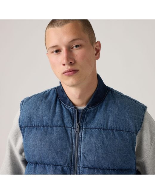 Levi's Blue Inniswood Puffer Vest for men