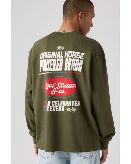 Levi's Green Long Sleeve Graphic Authentic Tee for men
