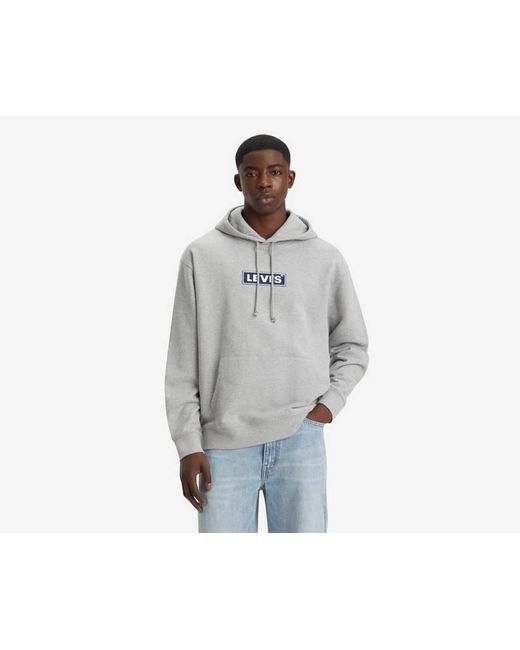 Levi's Gray Relaxed Fit Graphic Hoodie for men